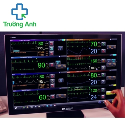 Hệ thống theo dõi trung tâm 96102 với 8 monitor theo dõi bệnh nhân Qube