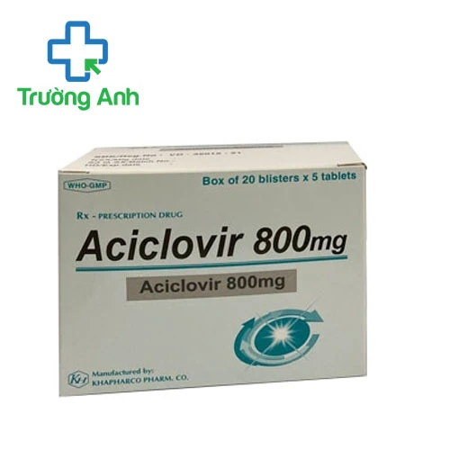 Aciclovir 800mg Khapharco - Thuốc điều trị zona, thủy đậu hiệu quả