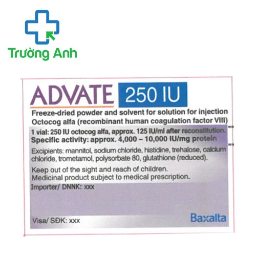 Advate 250IU - Thuốc điều trị và phòng ngừa xuất huyết hiệu quả của Thụy Sĩ