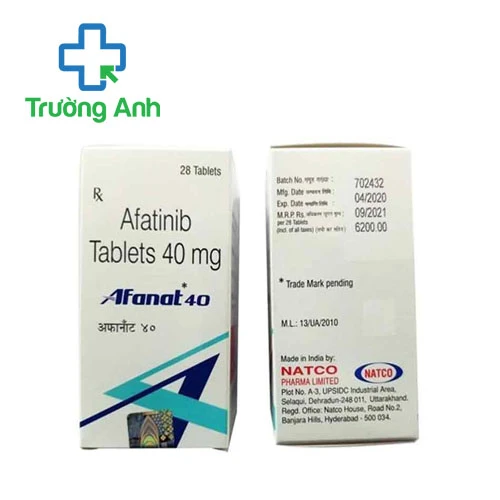 Afanat 40 Natco - Thuốc điều trị ung thư phổi không tế bào nhỏ hiệu quả