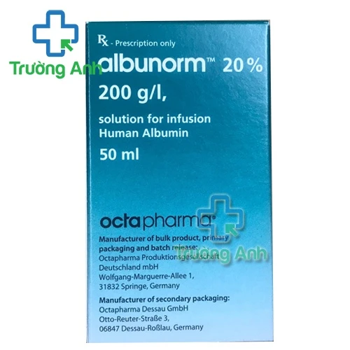 Albunorm 20% 50ml - Thuốc điều trị tăng thể tích máu hiệu quả