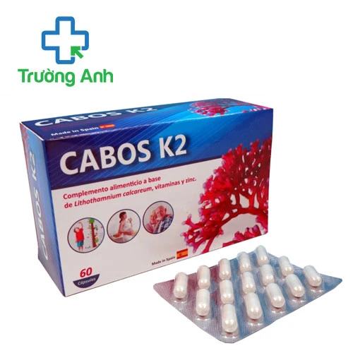 Cabos K2 NutriSpain - Hỗ trợ bổ sung canxi, vitamin D3 và K2 cho cơ thể 