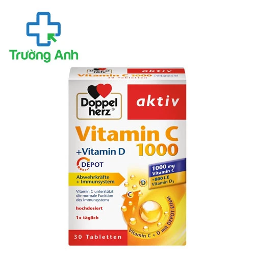 Doppelherz Vitamin C 1000 + Vitamin D Depot (30 viên) - Viên uống bổ sung vitamin C hiệu quả
