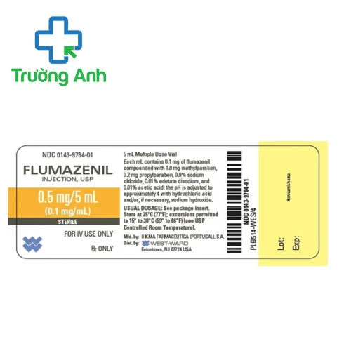Flumazenil 0.5mg/5ml Hikma Pharma - Thuốc gây mê hiệu quả