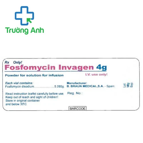 Fosfomycin Invagen 4g - Thuốc điều trị nhiễm khuẩn nặng hiệu quả