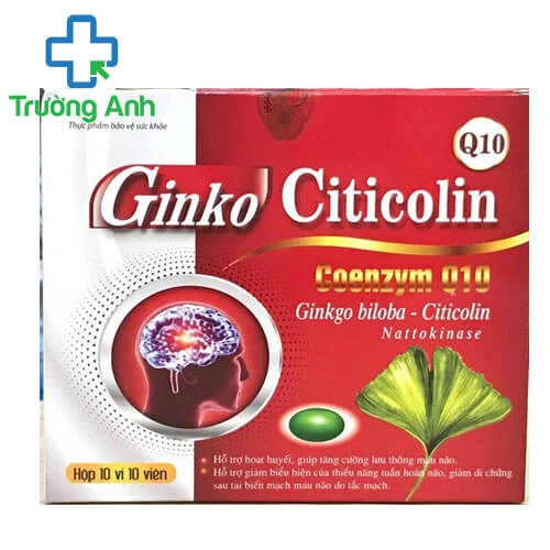 Ginko Citicolin Coenzym Q10 (đỏ) - Hỗ trợ tăng cường tuần hoàn máu não hiệu quả