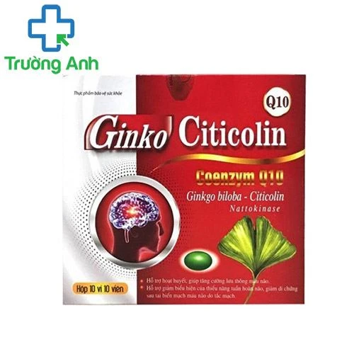 Ginko Citicolin Q10 - Hỗ trợ tăng cường tuần hoàn máu não hiệu quả