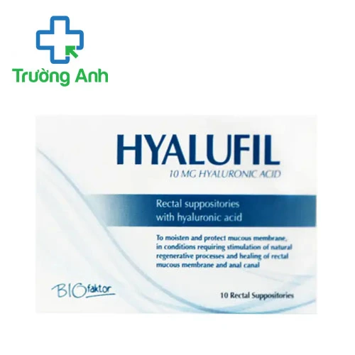 Hyalufil 10mg Biofaktor - Viên đặt trực tràng giúp giảm ngứa, sưng đỏ hiệu quả
