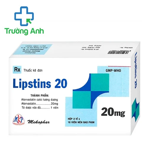 Lipstins 20 Mekophar - Thuốc điều trị tăng cholesterol máu hiệu quả
