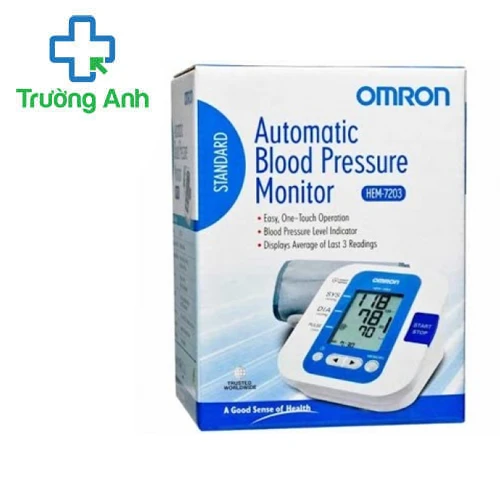 Máy đo huyết áp Omron HEM-7203 sản xuất bởi Nhật Bản