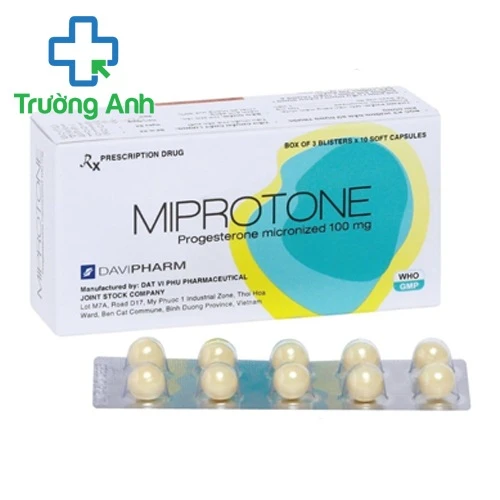 Miprotone 100mg - Thuốc điều trị thiếu progesteron của Davipharm
