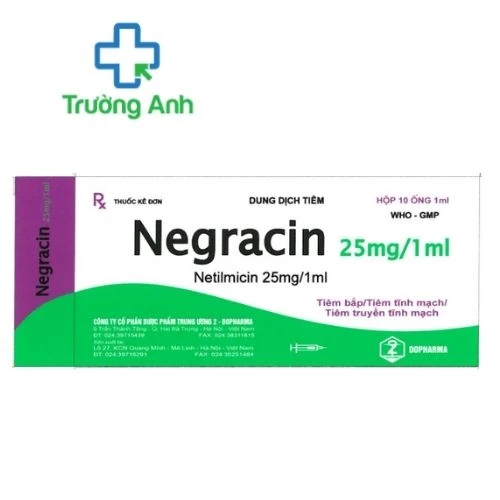Negracin 25 mg/1ml - Thuốc điều trị nhiễm khuẩn của Dopharma