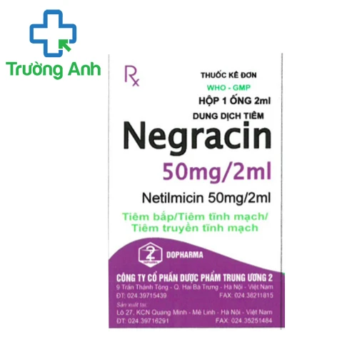Negracin 50 mg/2ml - Thuốc điều trị nhiễm khuẩn hiệu quả của Dopharma