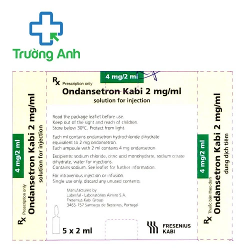 Ondansetron Kabi 4mg/2ml Fresenius Kabi - Thuốc dự phòng và điều trị buồn nôn, nôn hiệu quả 