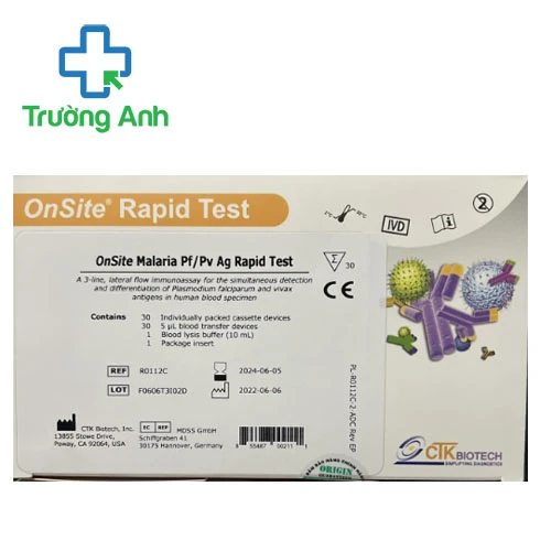 Kit thử nhanh sốt rét OnSite Malaria Pf/Pv Ag Rapid Test (30 test)