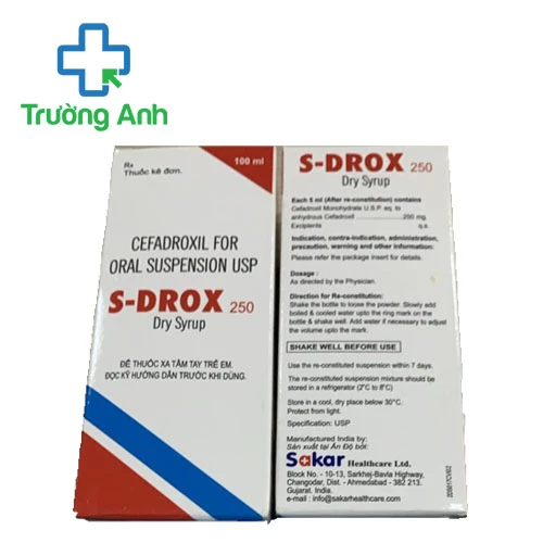 S-Drox 250 - Thuốc điều trị nhiễm khuẩn hiệu quả của Ấn Độ