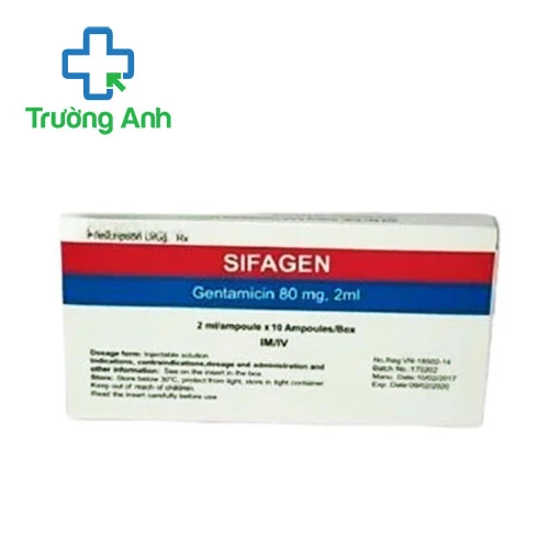 Sifagen 80mg/2ml Zhejiang - Thuốc điều trị nhiễm khuẩn hiệu quả