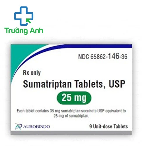 Sumatriptan Tablets 25mg Aurobindo - Thuốc điều trị đau nửa đầu hiệu quả