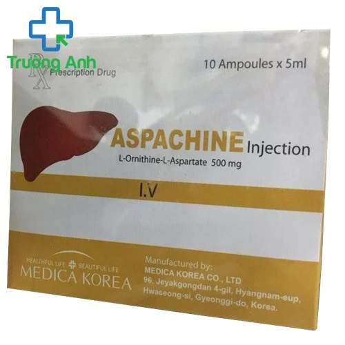 Thuốc Aspachine Injection 10 ống/5ml tiêm hỗ trợ viêm gan của Medica Korea