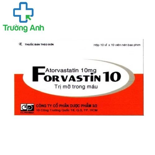 FORVASTIN 10 - Thuốc làm giảm cholesterol hiệu quả của F.T.Pharma