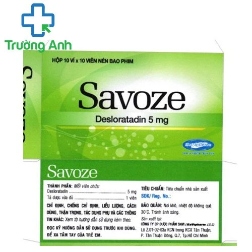 Savoze 5mg - Thuốc điều trị viêm mũi dị ứng hiệu quả của Savipharm