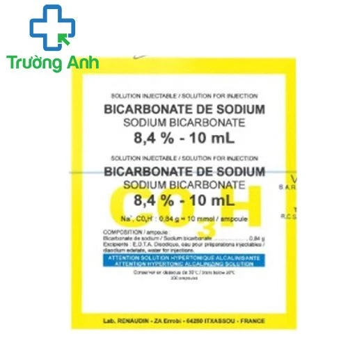 Sodium Bicarbonate Renaudin 8,4% - Thuốc điều trị nhiễm acid chuyển hóa của Pháp