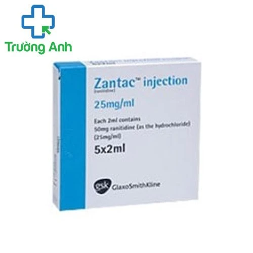 ZANTAC 25MG/ML 2ML - Thuốc điều trị viêm loét dạ dày, tá tràng lành tính hiệu quả