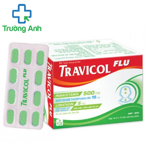 Travicol Flu (vỉ) - Thuốc điều trị cảm cúm, giảm đau, hạ sốt hiệu quả