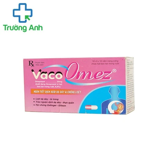 Vaco Omez 20mg - Thuốc điều trị trào ngược dạ dày, tá tràng của Vacopharm