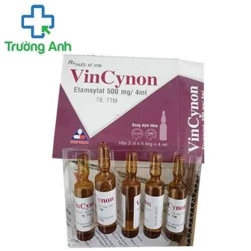 Vincynon 500mg/4ml Vinphaco  - Thuốc điều trị chảy máu trong & sau phẫu thuật