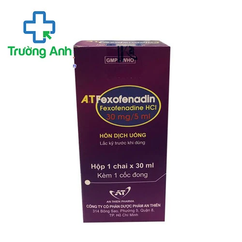 A.T Fexofenadin Chai 30ml - Giúp điều trị các triệu chứng viêm mũi dị ứng hiệu quả