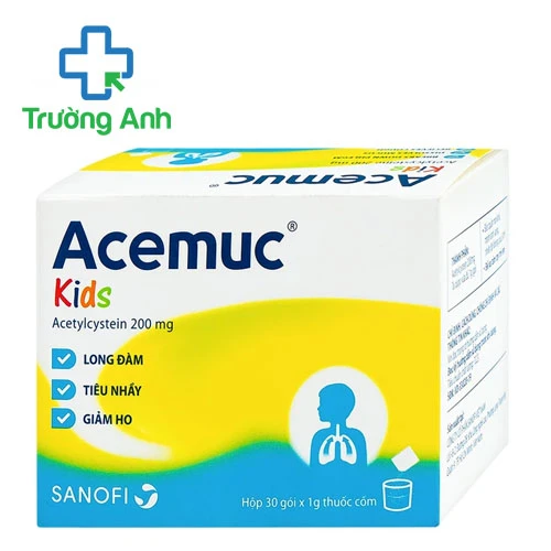 Acemuc kids 200mg Sanofi (cốm) - Thuốc tiêu đờm hiệu quả