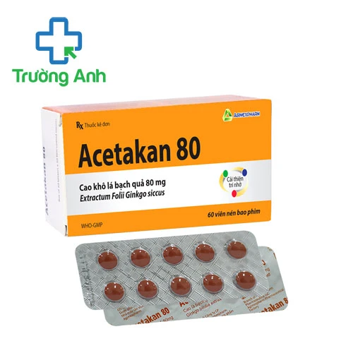 Acetakan 80 Agimexpharm (viên nén) - Điều trị thiểu năng tuần hoàn não hiệu quả