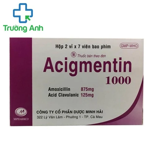 Acigmentin 1000mg - Thuốc điều trị nhiễm trùng, nhiễm khuẩn hiệu quả
