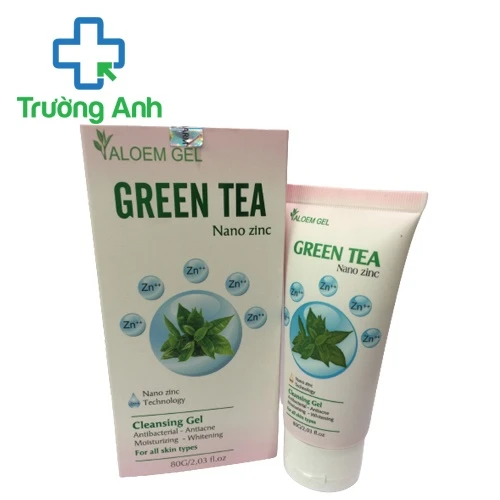 Aloem gel Green Tea nano zinc - Gel rửa mặt làm sạch da và ngừa mụn hiệu quả