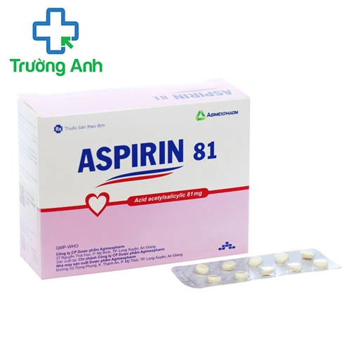 Aspirin 81 Agimexpharm - Thuốc phòng ngừa nhồi máu cơ tim, đột quỵ