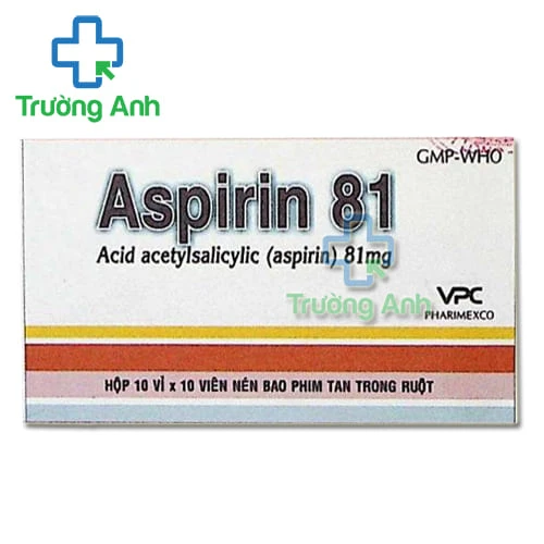 Aspirin 81 Cửu Long - Thuốc dự phòng nhồi máu cơ tim hiệu quả