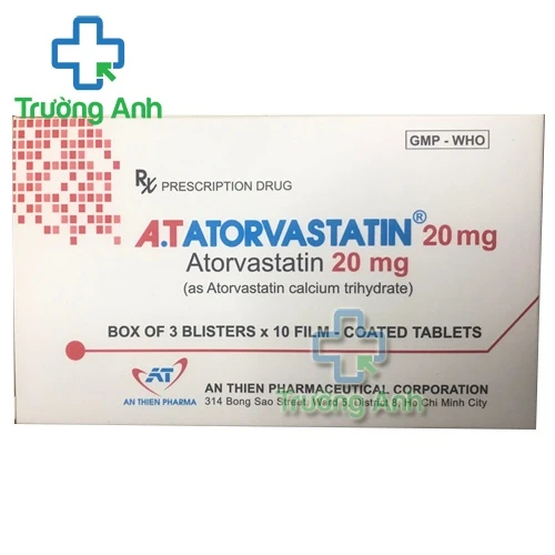 A.T Atorvastatin 20mg - Thuốc phòng ngừa biến cố tim mạch hiệu quả