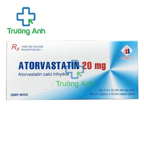 Atorvastatin 20mg Domesco - Thuốc điều trị rối loạn mỡ máu hiệu quả