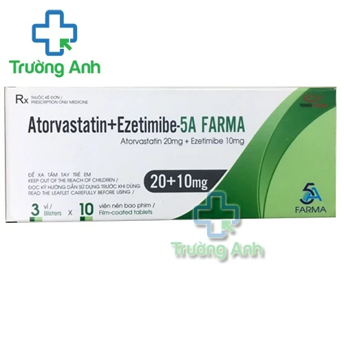 Atorvastatin+Ezetimibe-5A Farma - Thuốc phòng ngừa các bệnh tim mạch