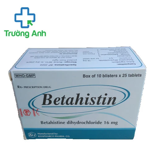 Betahistin 16mg Khapharco - Thuốc điều trị chóng mặt hiệu quả
