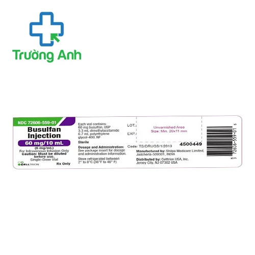 Busulfan Injection 60mg/10ml Shilpa - Thuốc chống ung thư hiệu quả