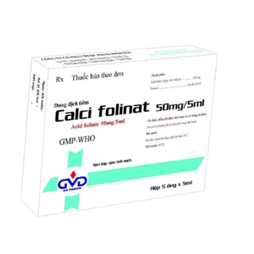 Calci folinat 50mg/5ml MD Pharco - Thuốc giảm độc tính, giải độc hiệu quả