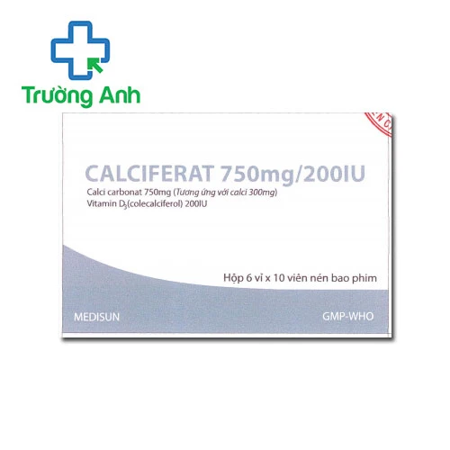Calciferat 750mg/200IU - Giúp bổ sung Canxi hiệu quả của MEDISUN