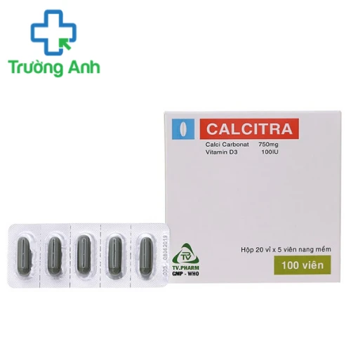 Calcitra TV.Pharm - Bổ sung canxi, Vitamin D3 hiệu quả