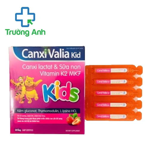 Canxi Valia Kid Tradiphar (dương dâu) - Hỗ trợ bổ sung canxi, vitamin D3 cho cơ thể