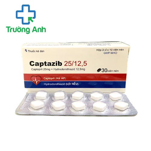 Captazib 25/12,5 - Điều trị bệnh tăng huyết áp hiệu quả của Tipharco