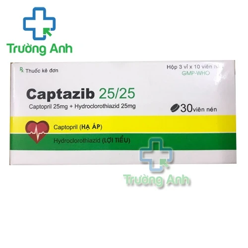 Captazib 25/25 - Thuốc điều trị tăng huyết áp hiệu quả của Tipharco