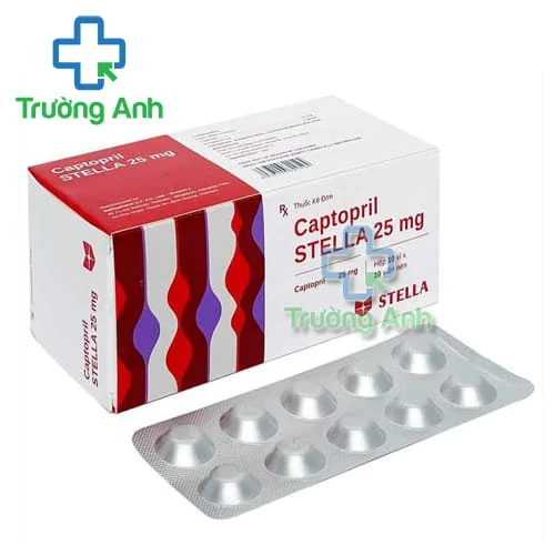 Captopril Stella 25mg - Thuốc điều trị cao huyết áp ở người lớn hiệu quả
