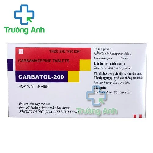 Carbatol 200mg - Thuốc trị động kinh, dự phòng cơn hưng trầm cảm